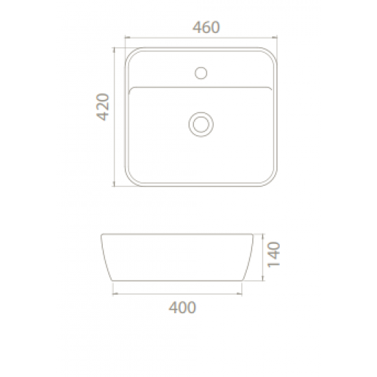 Επικαθήμενος Νιπτήρας Πορσελάνης 46x42cm Cerastyle One 076300-u Λευκό Επικαθήμενος Νιπτήρας Πορσελάνης 46x42cm Cerastyle One 076300-u Λευκό